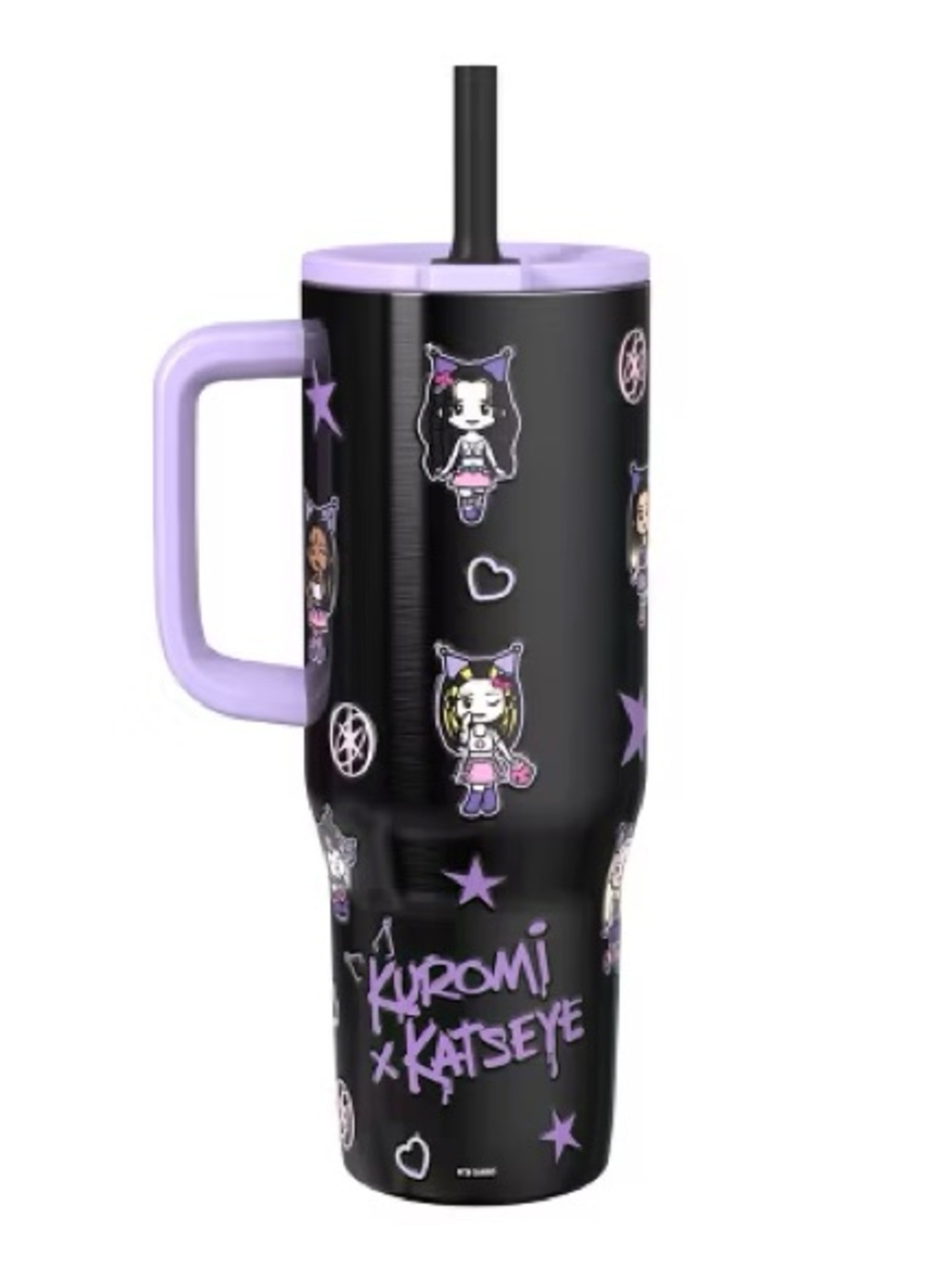 Kuromi x Katseye 30oz Straw Tumbler Black